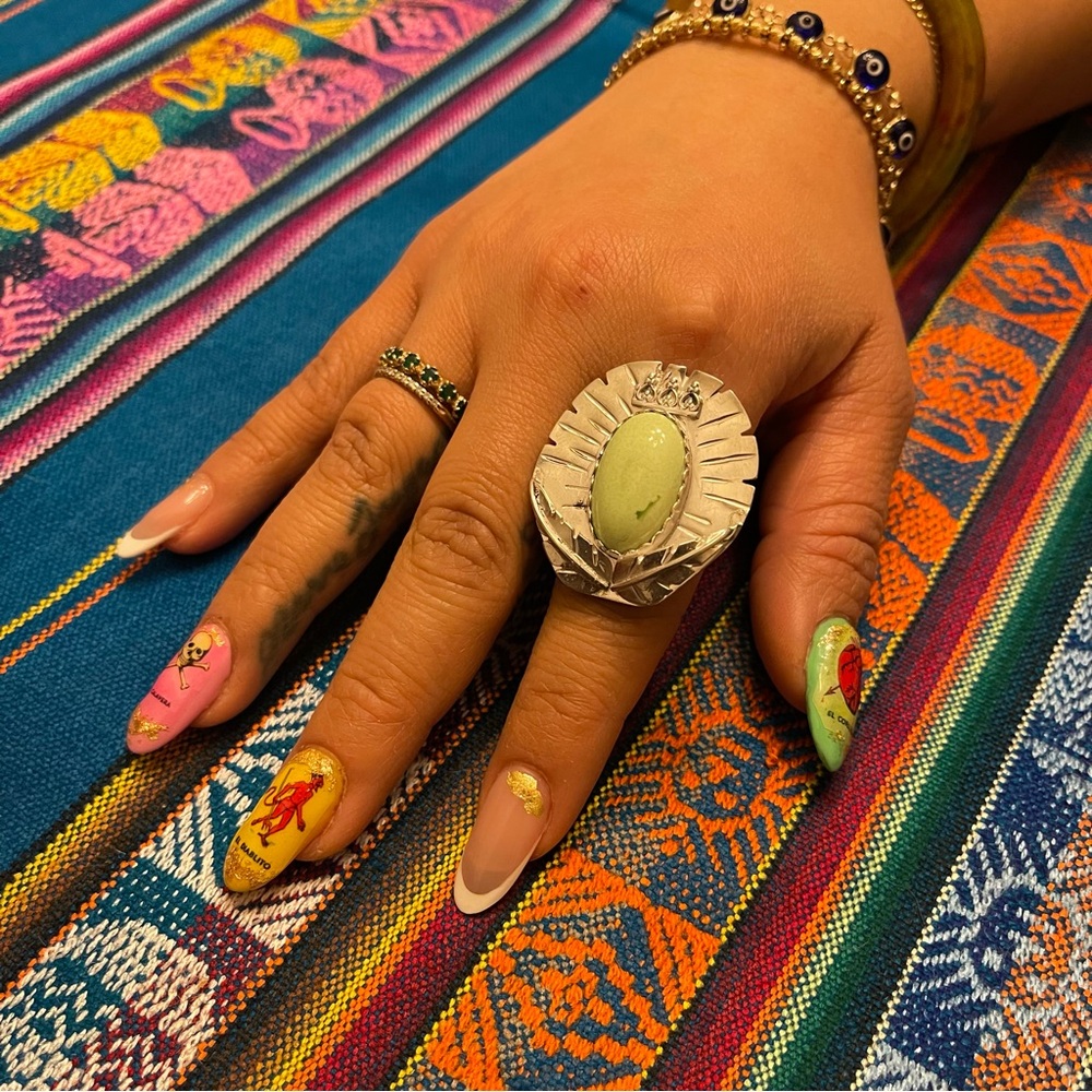 925 silver virgen de Guadalupe inspired ring size 7